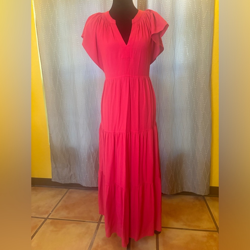 Calvin Klein, hot pink dress with pockets